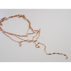 4 Tier Goldtone Flat Chainlink Necklace